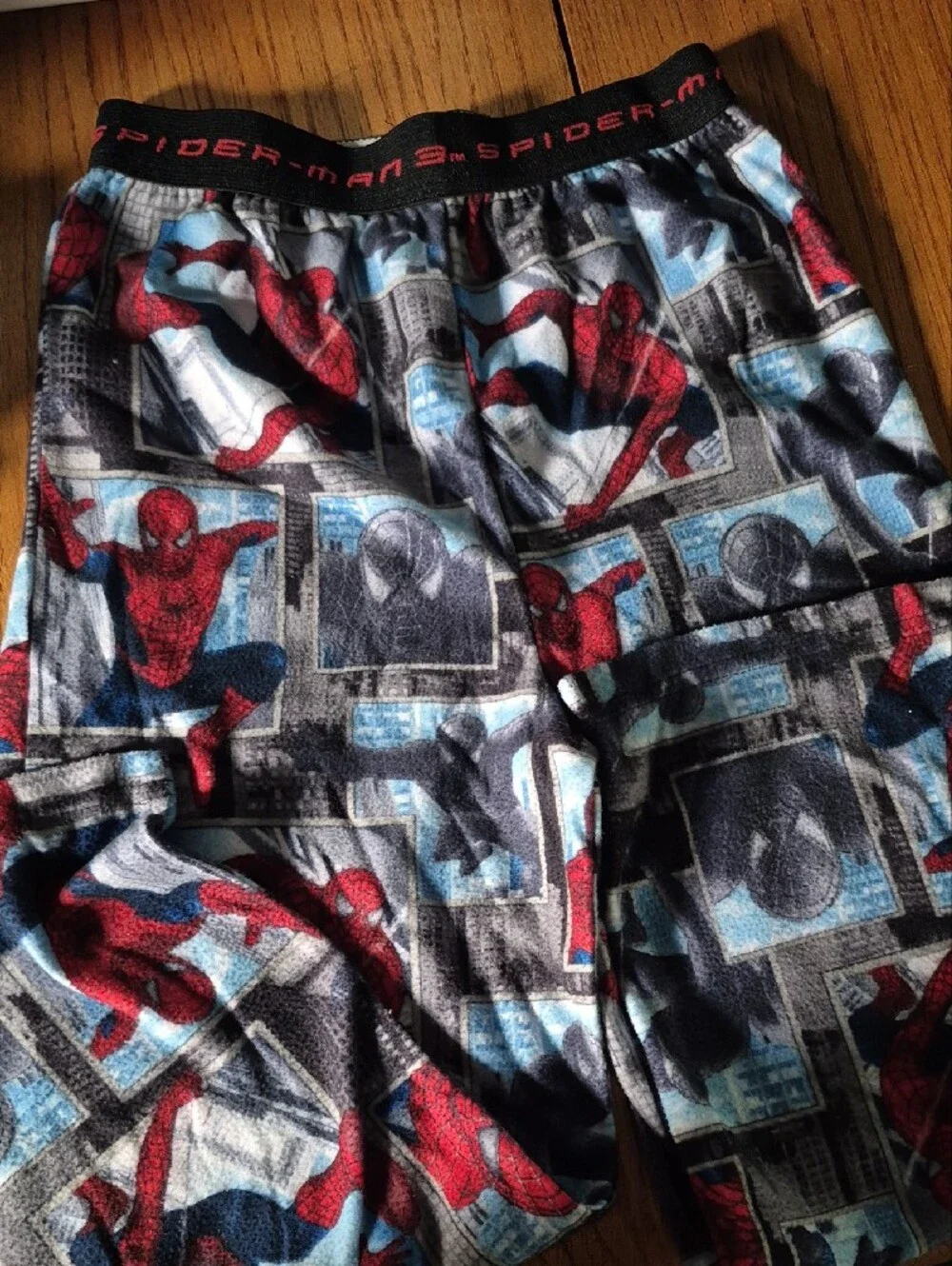 Lot 2 Spiderman Kids Blue and Black Pajama Bottoms Mixed Sizes - 2-Pack